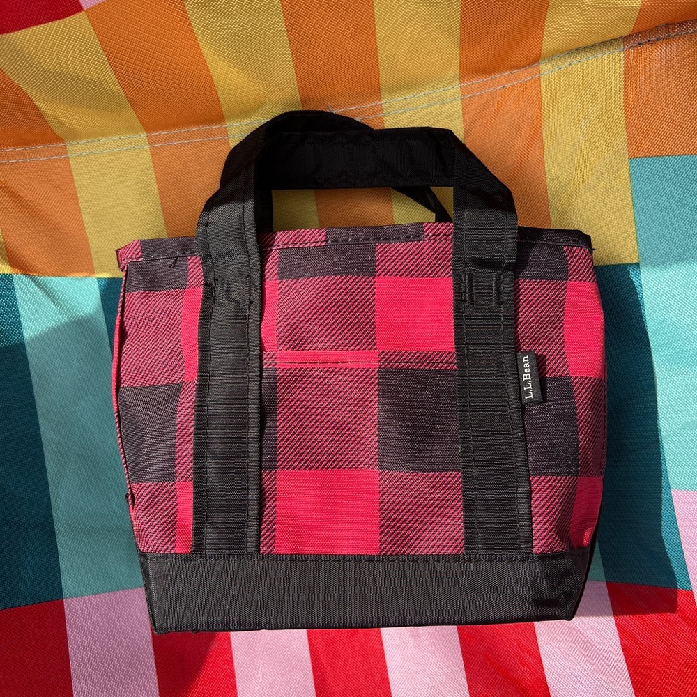 Buffalo check LL Bean small tote